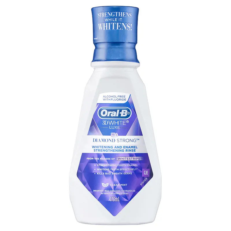 Oral-B 3D White Luxe Diamond Strong Clean Mint Mouthwash 473ml