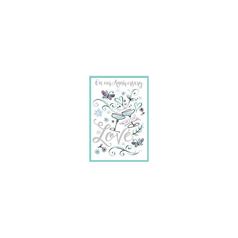 Our Anniversary Hearts and Butterflies Greeting Card