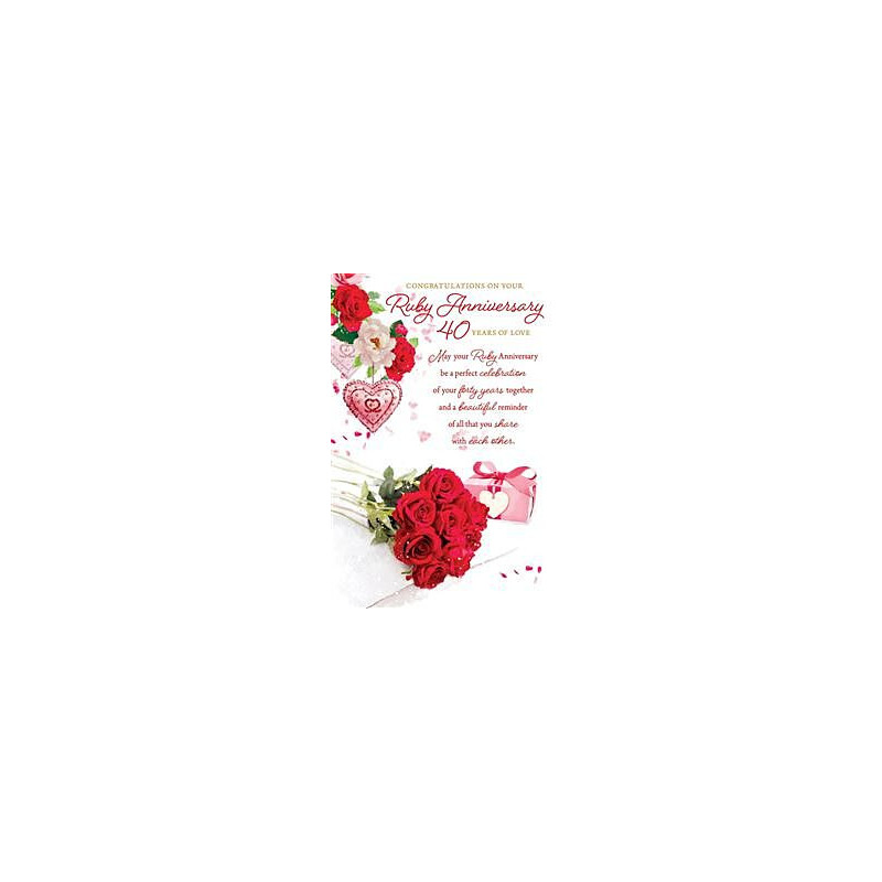 Red Roses and Gift Greeting Card