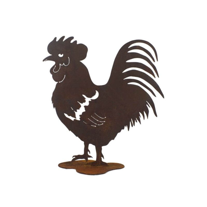 Rooster Stand Garden Art