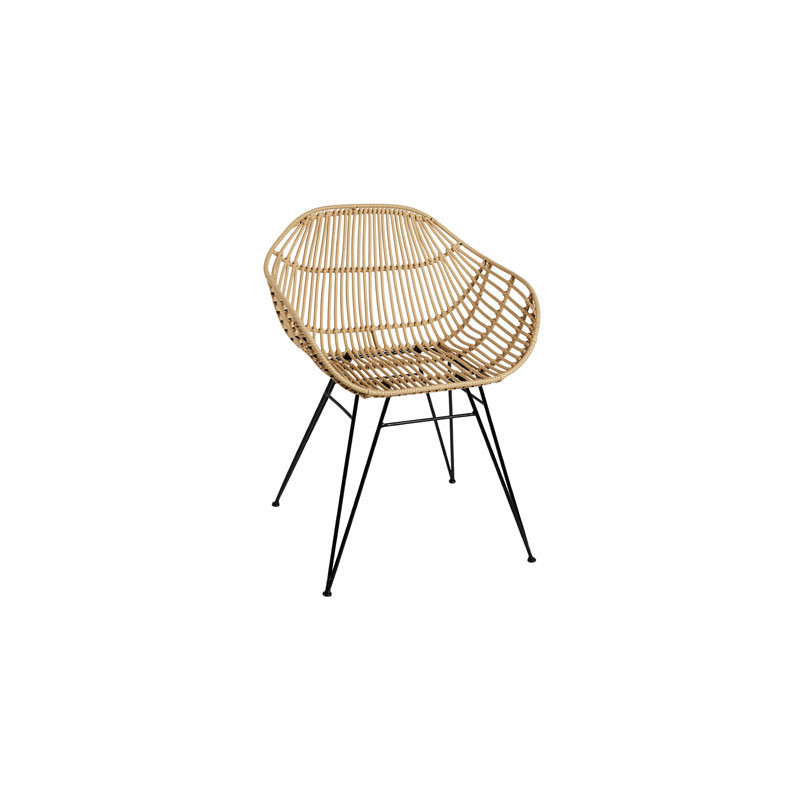 SH Pearl Habour Rattan Safari Chair with Metal Leg