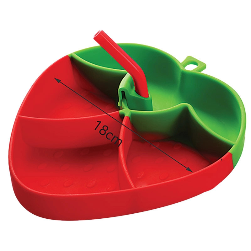 Silicone Baby Plate Set Strawberry Red