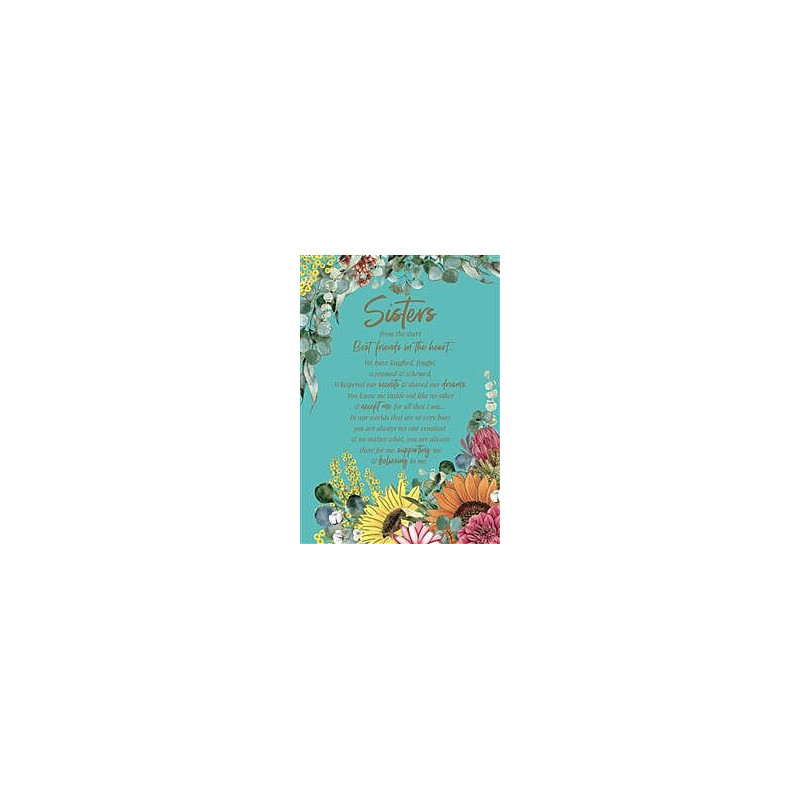 Sister Native Flowers on Aqua Greeting Card