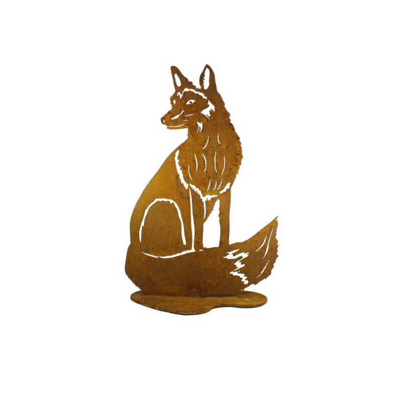 Sitting Fox Stand Garden Art