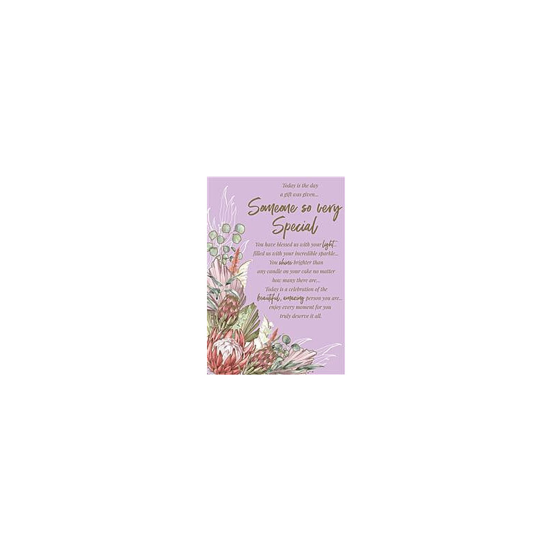 Someone Special Proteas on Purple Greeting Card