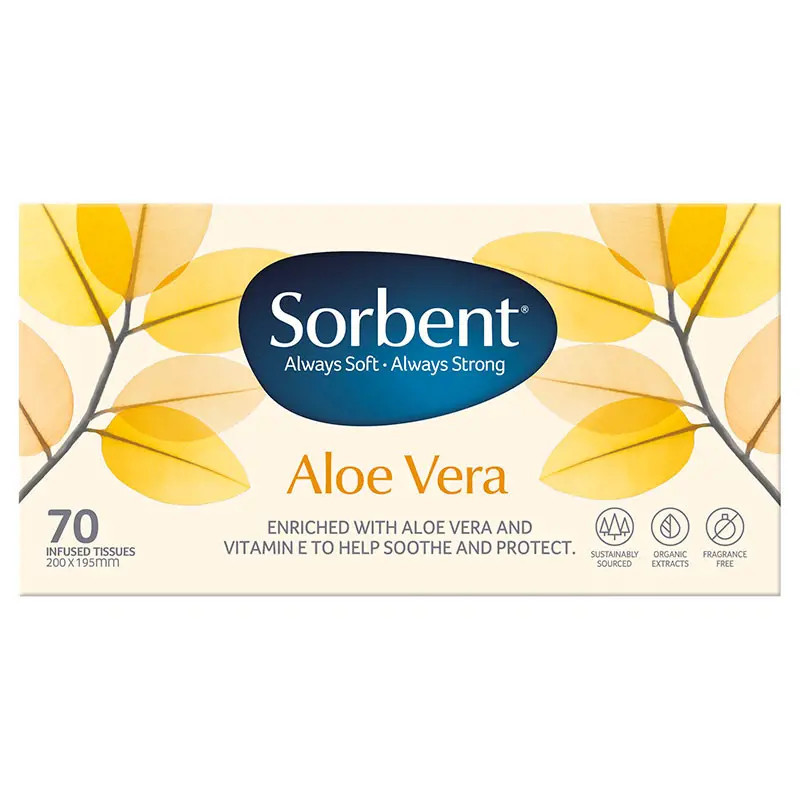 Sorbent Facial Tissues Aloe Vera 70 Pack