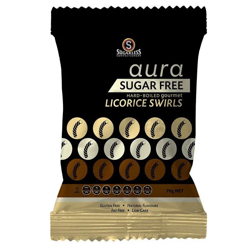 Sugarless Confectionery Aura Sugar Free Licorice Swirls 70g