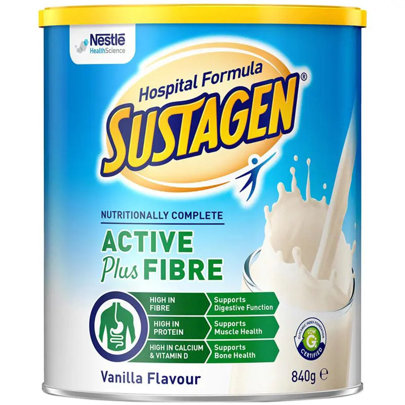 Sustagen Hospital Active + Fibre Formula Vanilla 840g