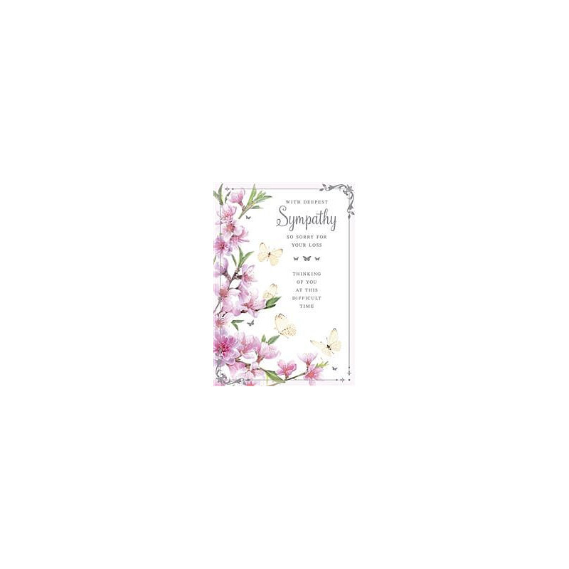 Sympathy Blossoms and Butterflies Greeting Card