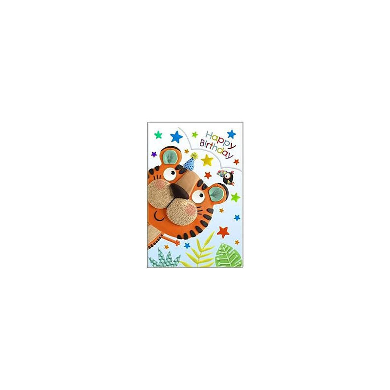 Terry the Tiger Zig Zag Greeting Card Marzipan Toy Box