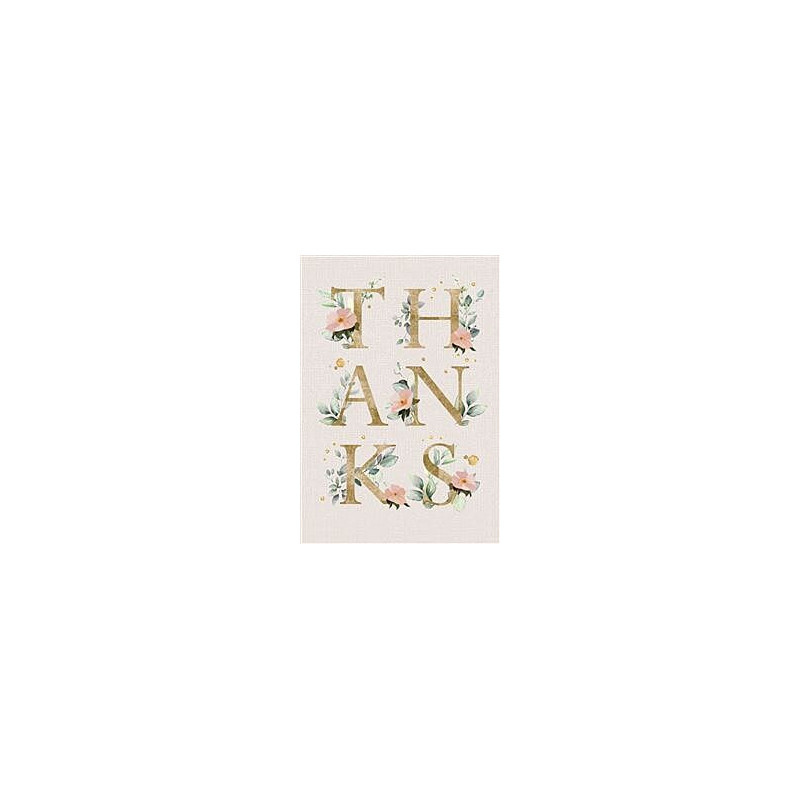 Thank You Fem Letters with Flowers Greeting Card