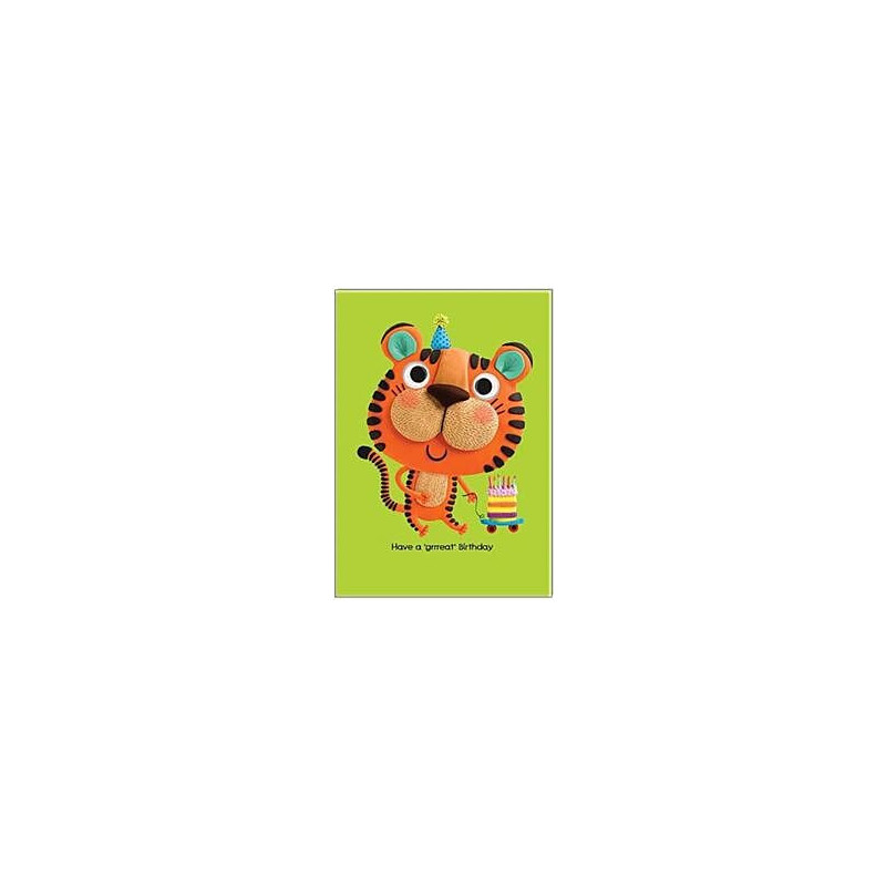 Tiger and Cake Greeting Card Marzipan Toy Box
