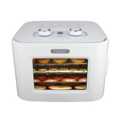 TODO 400W Food Dehydrator Stainless Steel Interior Preserve Yogurt Fruit Dryer Jerky Maker - White