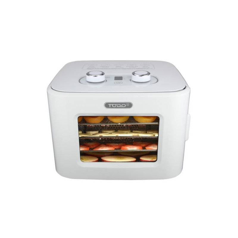 TODO 400W Food Dehydrator Stainless Steel Interior Preserve Yogurt Fruit Dryer Jerky Maker - White