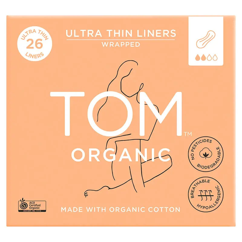 TOM Organic Ultra Thin Liners with Organic Cotton 26 Pack