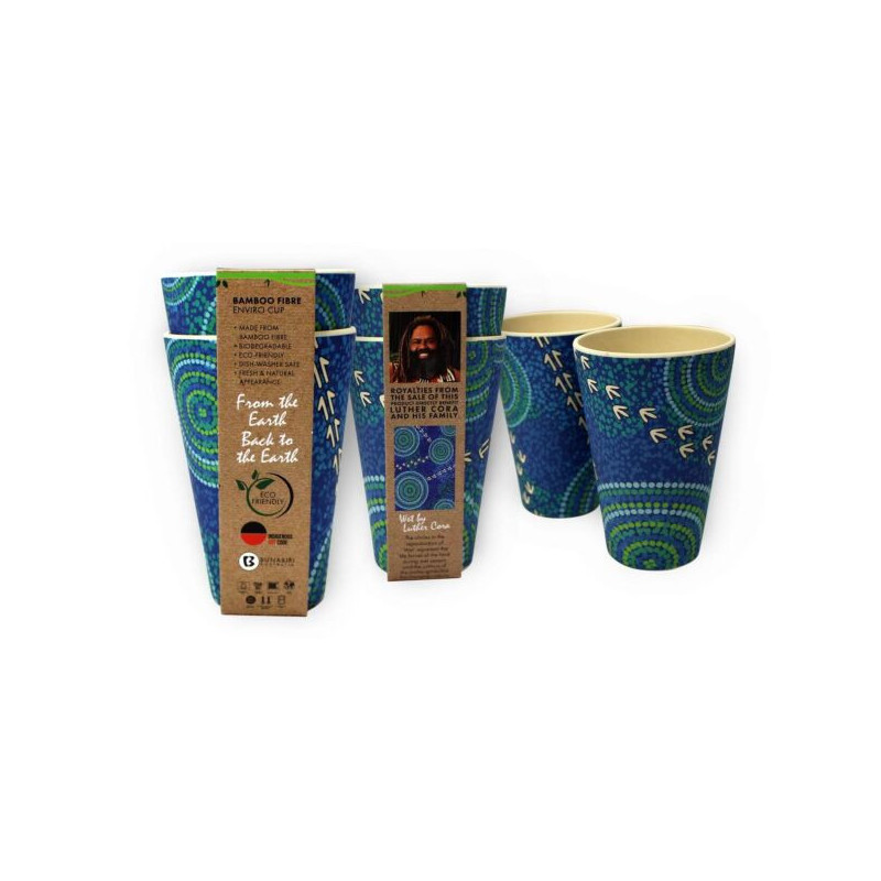TUMBLERS, SET 2 BAMBOO ENVIROWARE LUTHER CORA WET