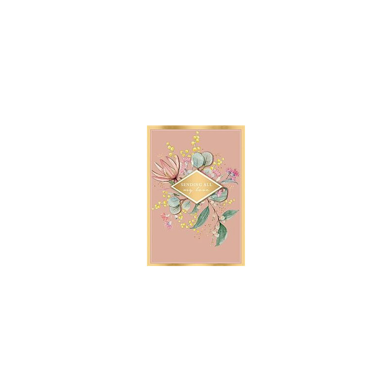 Wattle Fairy Dust Greeting Card Heart of Gold