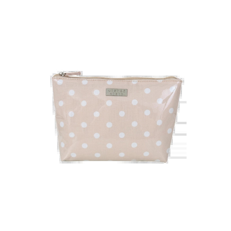 Wicked Natural Polka Dot Medium Soft A-Line Cosmetic Bag