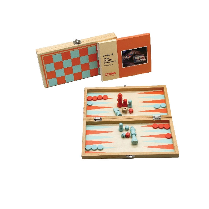 Wood Game 3 In 1 Game Set