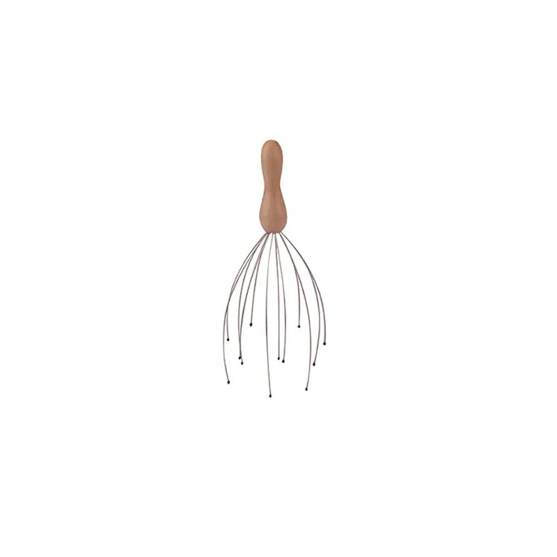 Wooden Handle Head Massager