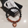 Copperheart Bracelet Black Lava Stone and Camphor Wood bracelet
