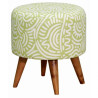 CT Fabric Round Ottoman with Timber Legs