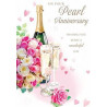 Champagne and Bouquet Greeting Card