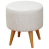 CT Fabric Round Ottoman with Timber Legs