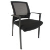 ARAGON Upholstered Mesh Back Arms Stacking Visitor Chair