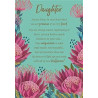 Daughter Pink Proteas on Teal Background Greeting Card