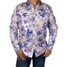 Banks Floral Cotton L/S Big Mens Shirt - Purple
