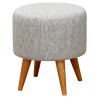 CT Fabric Round Ottoman with Timber Legs