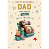 Dad Bear in Chair with Cuppa Greeting Card