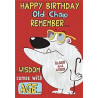 Bear with Walking Stick Greeting Card Comic