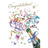 Congratulations Bottle with Streamers Greeting Card