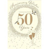 50th Anniversary Gold Dot Circle and Glasses Greeting Card
