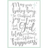 Christening Typography with Hearts Greeting Card