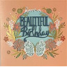 Beautiful Birthday laser cut Greeting Card Coralie