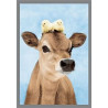 Cow with Chicks on Head Greeting Card Rachael Hale
